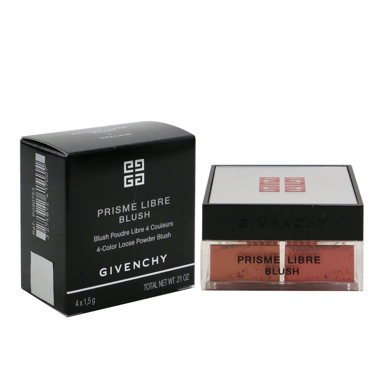 Givenchy Prisme Libre Blush 4 Color Loose Powder Blush - # 2 Taffetas Rose (Bright Pink)  4x1.5g/0.0525oz