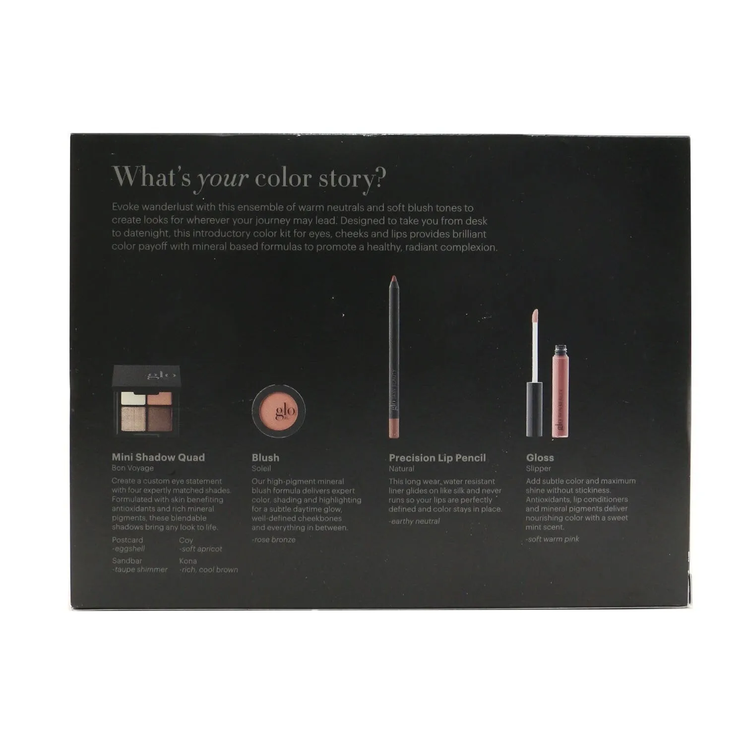 Glo Skin Beauty Desk to Datenight (Mini Shadow Quad   Blush   Lip Pencil   Lip Gloss) - # Rebel Angel  4pcs