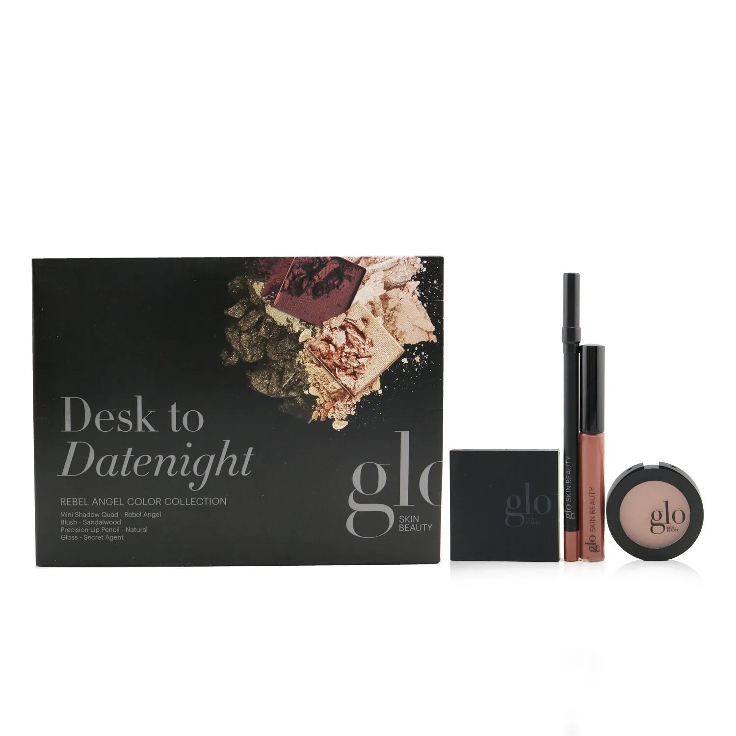 Glo Skin Beauty Desk to Datenight (Mini Shadow Quad   Blush   Lip Pencil   Lip Gloss) - # Rebel Angel  4pcs