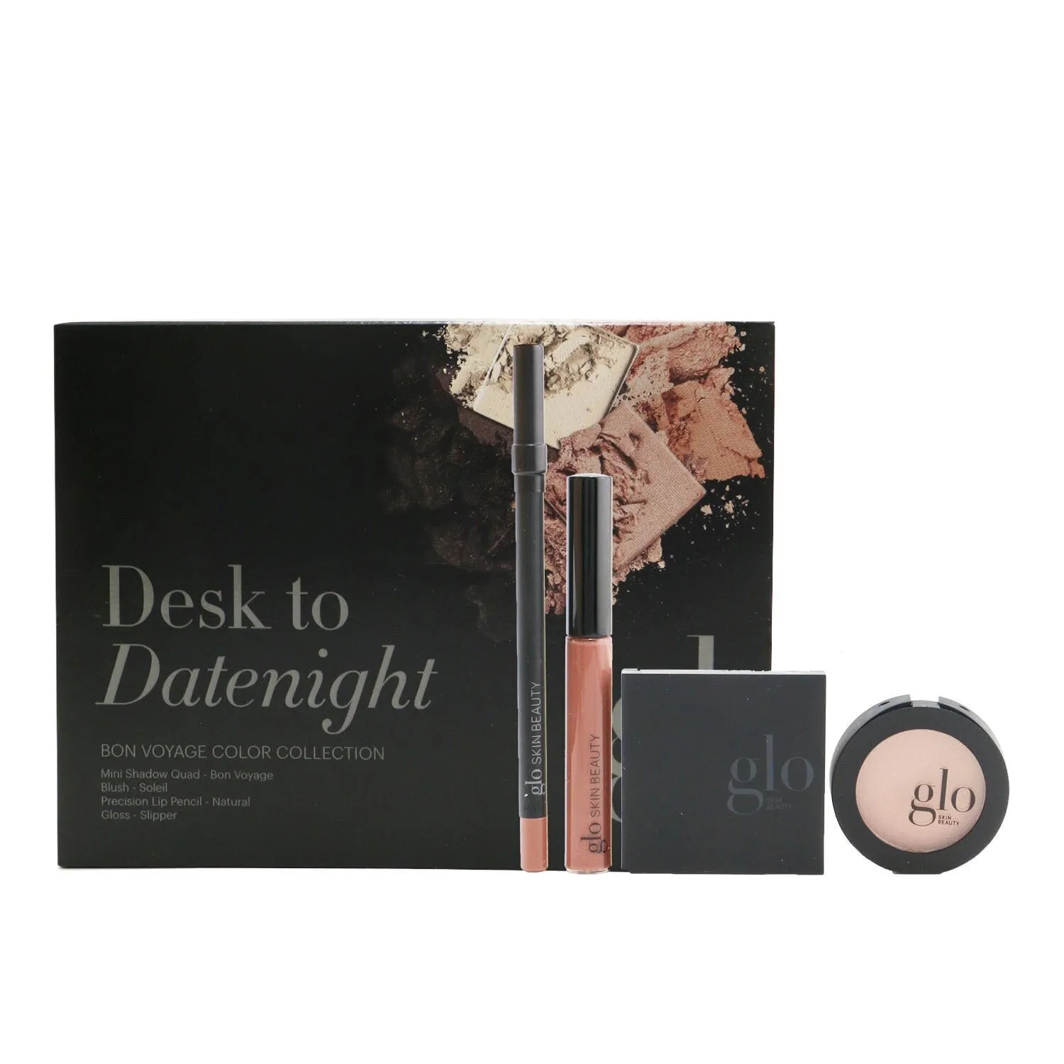 Glo Skin Beauty Desk to Datenight (Mini Shadow Quad   Blush   Lip Pencil   Lip Gloss) - # Rebel Angel  4pcs