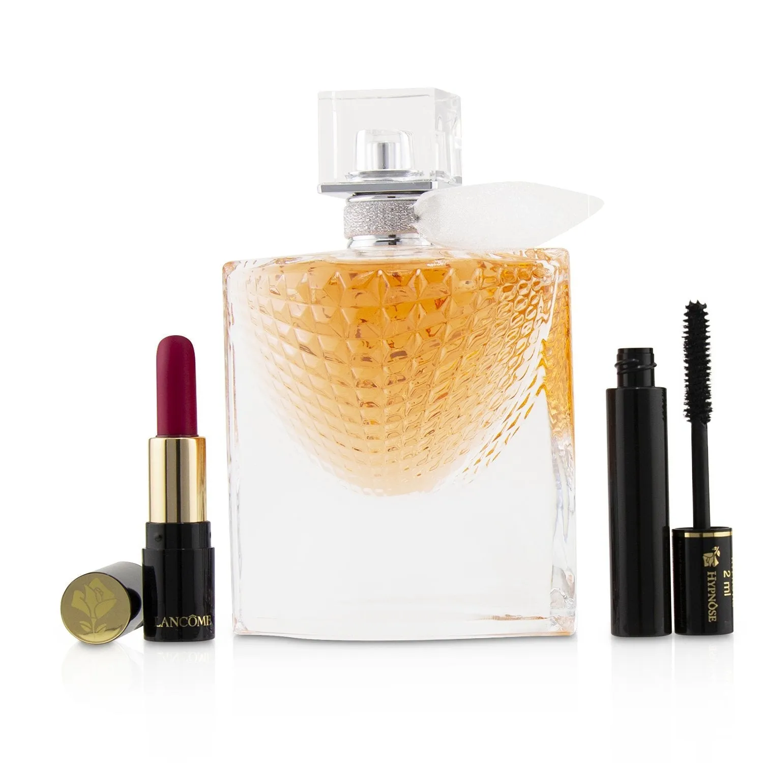 Lancome La Vie Est Belle L'Eclat Coffret: L'Eau De Parfum Spray 50ml   Hypnose Custom Wear Volume Mascara #01 Noir Hypnotic   L' Absolu Rouge Hydrating Shaping Lipcolor #378 Rose Lancome (Matte)  3pcs